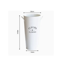 Printed Flower Vessel Metal Decorative Container Tapered