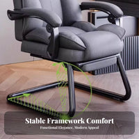Reclining Sled Base Chair Adjustable Office Furniture Heavy-Duty for Executives
