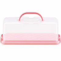 Rounded Edges Bakery Container Carry Handle Roll Cake Box for Portable Serving