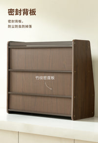 4-Tier Bamboo Cup Storage Rack with Wheels