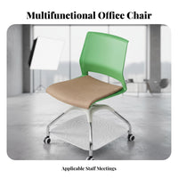 Rolling Chair with Tablet Supportrest Multi-Functional Wheeled Chair with Writing Tablet Space-Saving Design Ergonomic