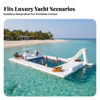 Inflatable Yacht Slide Heavy-Duty PVC Inflatable Boat Slide Compact Storage for Adults, Family, Sea, Lake, Summer Vacation