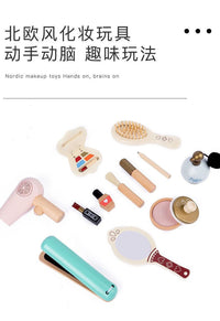 儿童宝宝木制梳妆台玩具小公主化妆包仿真卡通角色扮演过家家游戏 小公主化妆包