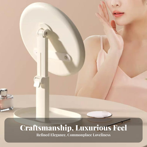 Collapsible Illuminated portable Built-in light-emitting diode Light Makeup Mirror for on-the-mobileers