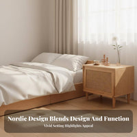 Rattan Bedside Table Nordic Inspired Rattan Bedside Cabinet Japanese Aesthetic