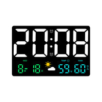 Large Wall Clock with Barometric Temperature and Humidity Sensing, Multicolor Weather Clock 8012