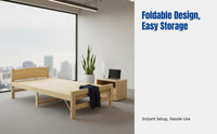 Hardwood Folding Bed, Portable, No Assembly, Thickened, Quiet, Office, Home