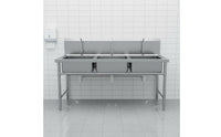 Easy to Clean Commercial Stainless Steel Sink Anti Restaurant Prep and Wash Sink Deep Basin Heavy Duty Wash Station Sturdy for Null