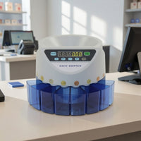 Multi-Bin Coin Sorter Machine Digital Coin Sorting Machine Tabletop Compact for Shops, Offices, Kiosks, Currency Handling, Till Organization