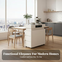 Rolling Island Table Space-Saving Rolling Kitchen trolley Mobile Design for Renters
