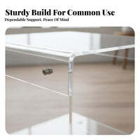 2-Tier Clear Table Minimalist Aesthetic Nightstand Space-Saving for Office