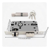 Interior Door Lock, Universal Mortise Lock Set with Key, Quiet Bearing Latch, Privacy Security