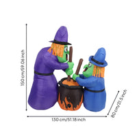 Outdoor Inflatable Witches with Pot Lighted Inflatable Witch and Pot Tall Inflatable Witches Oversized for Porch