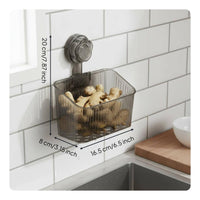Suction Cup Storage Basket Easy to Clean No Hanging Basket for Bathroom
