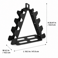 Black Steel Dumbbell Rack 4 Tier for Home Gym Storage Hex Dumbbells Matte Finish