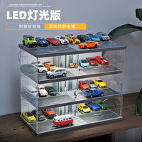 1:64 Scale Car Model Parking Lot Storage Display Cabinet for Tomica Toy Cars