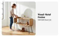 Modern Design 2-Tier Display Shelf Nordic design 2-Tier Narrow emphasize Table Minimalist Hallway Stand Space-Saving for Apartment Dwellers, property owners, Decorators, Entryway, Living Room, Office, Bedroom