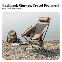 High-Back Moon Chair Foldable High-Back Folding Chair Lightweight for Beachgoers