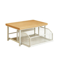 Countertop Sliding Drawer Rack Pull-out Basket Organizer Stable Structure Cup and Spices Storage Shelf for Office, Under Sink