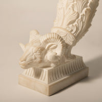 Sheep Head Vase Carved Curved Form Vase Sculptural Sculpture for Home Stylists, Mantel, Bookshelf