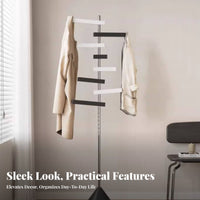 Piano Key Coat Tree Rotatable Hooks Freestanding Garment Holder Minimalist