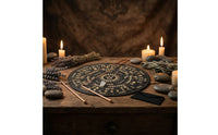 Divination Board Kit with Pointer Rods Occult Dowsing Rod Set Pagan for Altar