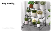 Tiered Flower Ladder Sturdy Frame Multi-Tier Ladder Stand Easy Assembly