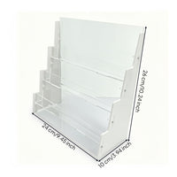 Space-Saving Acrylic Card Shelf Sturdy Three-Tier Acrylic Display Rack Slot-Together Collectible Storage Toolunattached