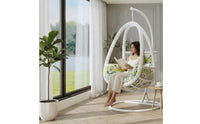 Outdoor Egg Chair with Stand Rattan Hanging Egg Chair Indoor Furniture Wicker for Adults, Patio, Balcony, Living Room, Sunroom