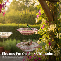 Hanging Avian Feeder Easy to Hang Hanging Avian Bath Garden Accessory Long-Lasting Rust-Resistant Chain for Nature Lovers