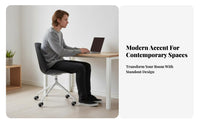 Armless Rolling Chair 360-Degree Swivel Molded Shell Task Chair Minimalist