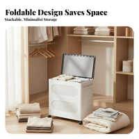 Stackable Fabric Storage Bin particleproof Closet Organizer Sturdy Frame for Bedroom