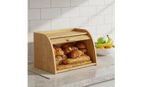 Bamboo Bread Storage Container Multi-Tier Wooden Bread Container Extra Large