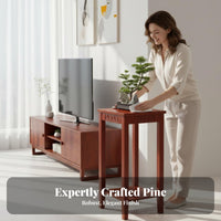 Floor-Standing Round Top Pot Riser Natural Wood Grain Plant Stand Multi-Purpose House Decoration Multifunctional for Homeowners, Gift Givers, Adults, Living Room, Balcony, Bedroom, Kitchen