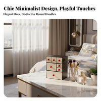 Tiered Vanity Case with Drawers Large Capacity Makeup Organizer Drawer Design