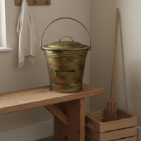 Fireplace Ash Pail Side Handle Ash Pail Heavy-Duty for Outdoor