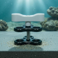 Coiled-Loaded Underwater Photo Light Clamp Black and White Three-Hole Clamp Bracket Compact Stable Grip