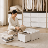 Clear Clothes Case Clothing Storage Thick 45L Drawer-type Closet Storage Plastic