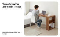 Corner-Shapedd Desk with Storage Single-Unit Multi-Functional Computer Table Modern Design & Aesthetic Adaptable Configuration