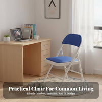 Padded Folding Chair Foldable Collapsible Seat Portable for Students, Homeowners