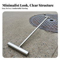 T-Handle Manhole Hook Multi-Functional Stainless Steel Pull Hook Manhole Cover Lifter for Workers, Outdoor, Warehouse