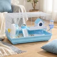Large Hamster Cage with Iron Wire, Multi-Level Habitat and House Starter Kit, Affordable Little Friends Home with Bedding Area and Accessories