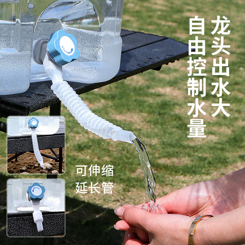 Outdoor Camping PC Food-Grade Pure Water Bucket with Faucet, Car Storage, Portable Household Water Container
