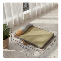Pet Bed Breathable Pet Mat Detachable and Washable Cat Cooling Bed with Pillow for Cats, Dogs
