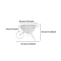 Iron Flower Carriage Metal Vintage Planter Stand Outdoor Use for Patio