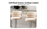 Upholstered Rotating High Stool Height Adjustable Upholstered Rotating Stool With Rearrest Integrated Footrest for Cafe