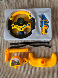 Simulated Car Steering Wheel Toy for Kids Early Learning Educational Toy for Backseat