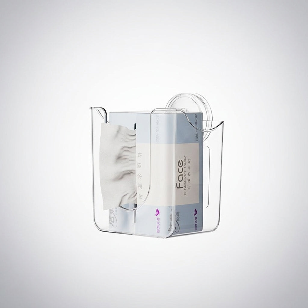 Toilet Roll and Wet Wipes Dispenser for Bathroom, Wall Mount Toilet Wipes Tissue Box with Suction Cup, Vertical or Horizontal Paper Holder