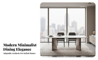 Rectangular Table with Geometric Base Italian design 6-Seater Rectangular Table Luxury Feel Dining Furniture for Apartment Dwellers, Hosts, Living Room