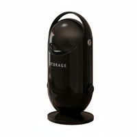 Double Door Lid Garbage Bin Large Capacity Modern Rolling Waste Basket Capsule Design for Bedroom